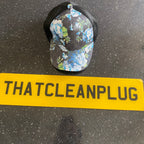 Black Blue Flower Cap