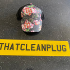 Black Red Flower Cap