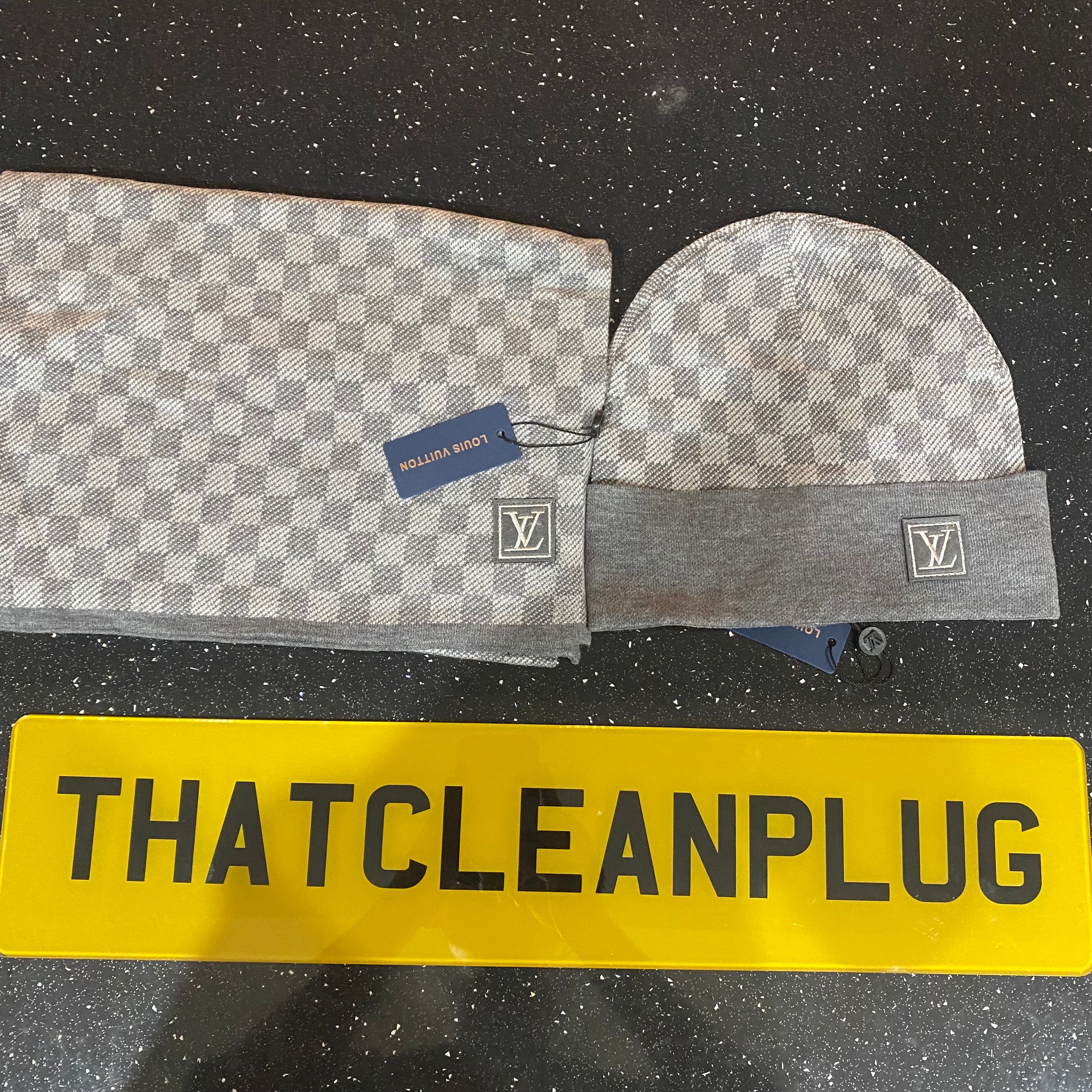 Grey Beanie Scarf Set