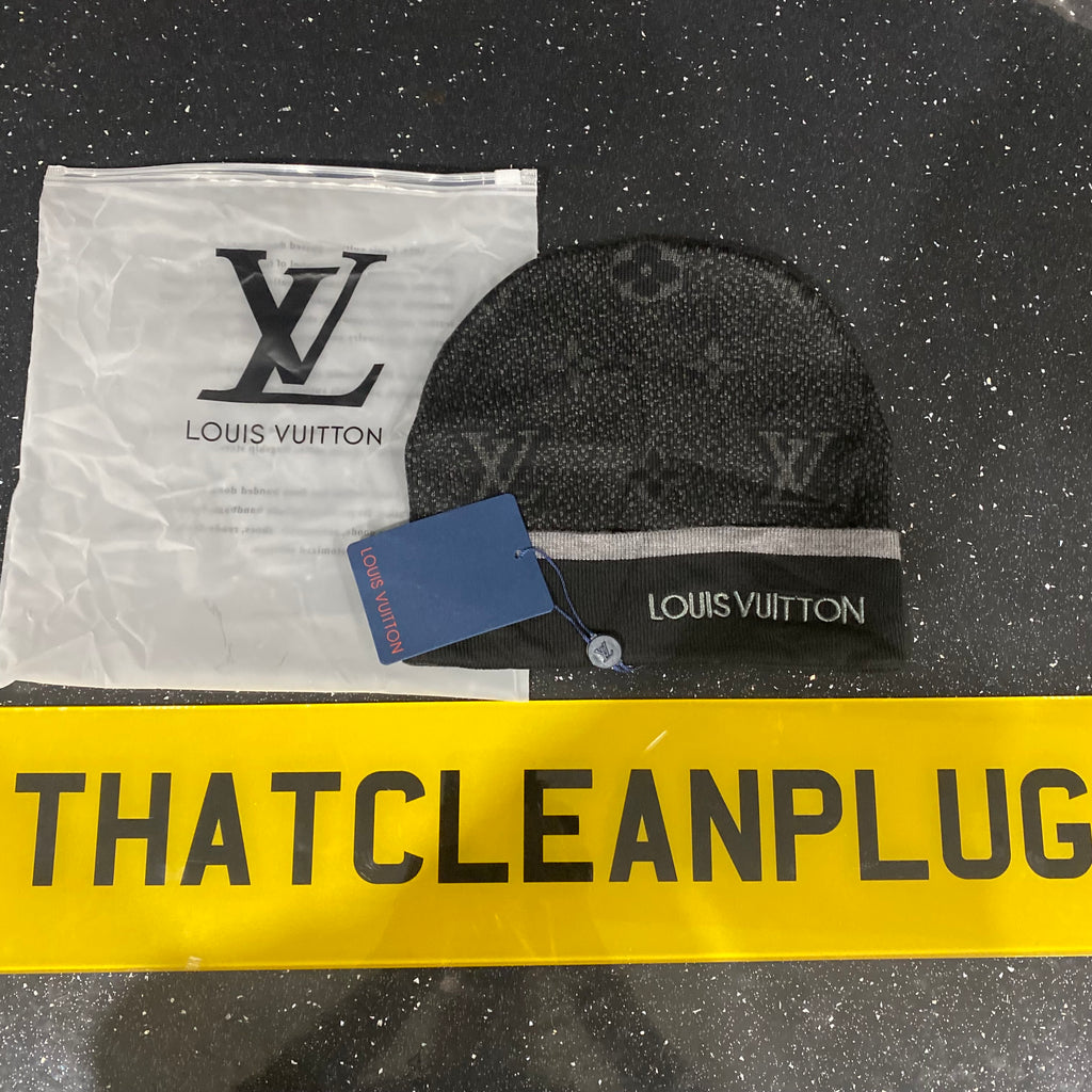 Black Monogram Beanie