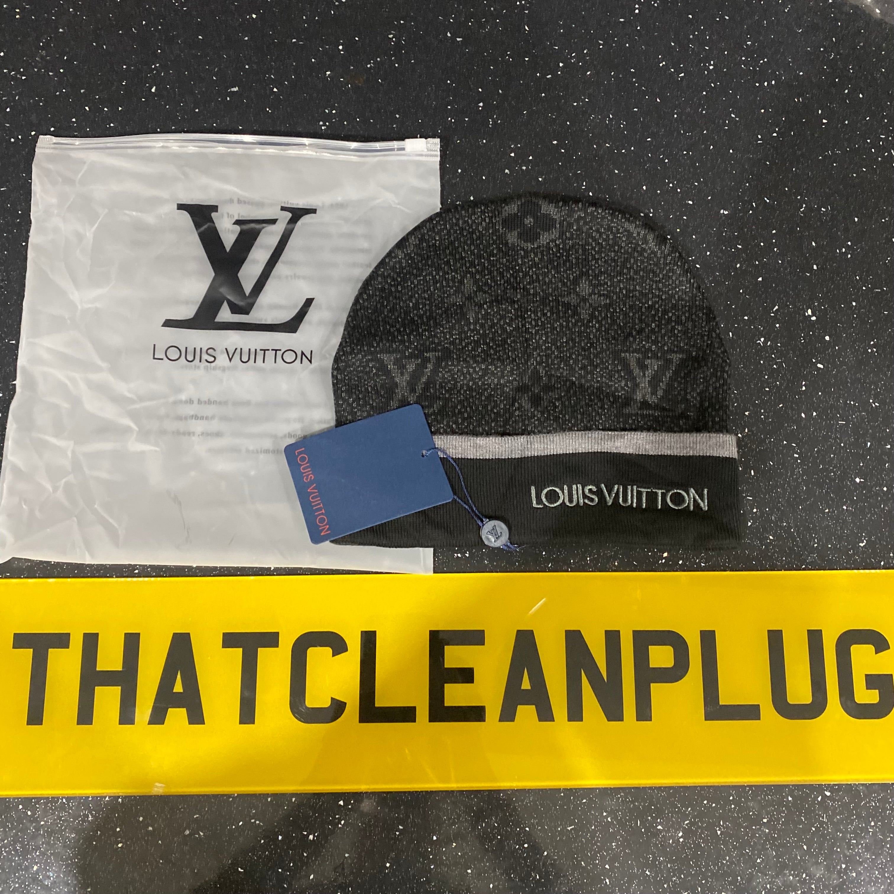 Black Monogram Beanie